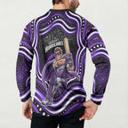 Hobart Hurricanes Cricket Button Sweatshirt Australian Cricket Mascot - Modern Indigenous Style