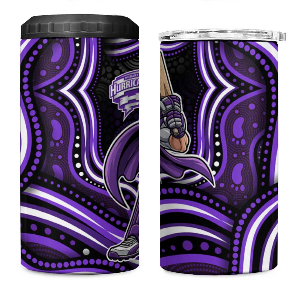 Hobart Hurricanes Cricket 4 in 1 Can Cooler Tumbler Australian Cricket Mascot - Modern Indigenous Style