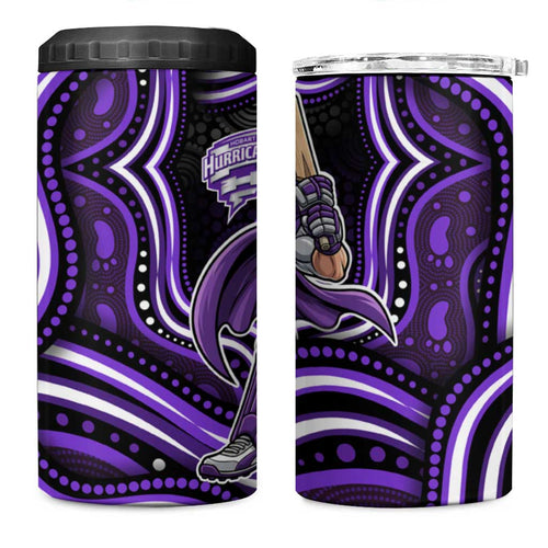 Hobart Hurricanes Cricket 4 in 1 Can Cooler Tumbler Australian Cricket Mascot - Modern Indigenous Style