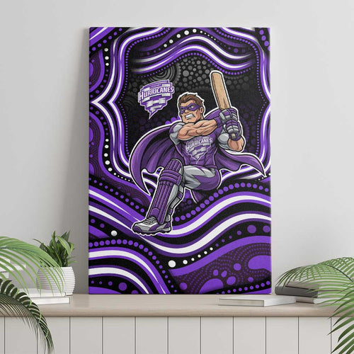 Hobart Hurricanes Cricket Canvas Wall Art Australian Cricket Mascot - Modern Indigenous Style