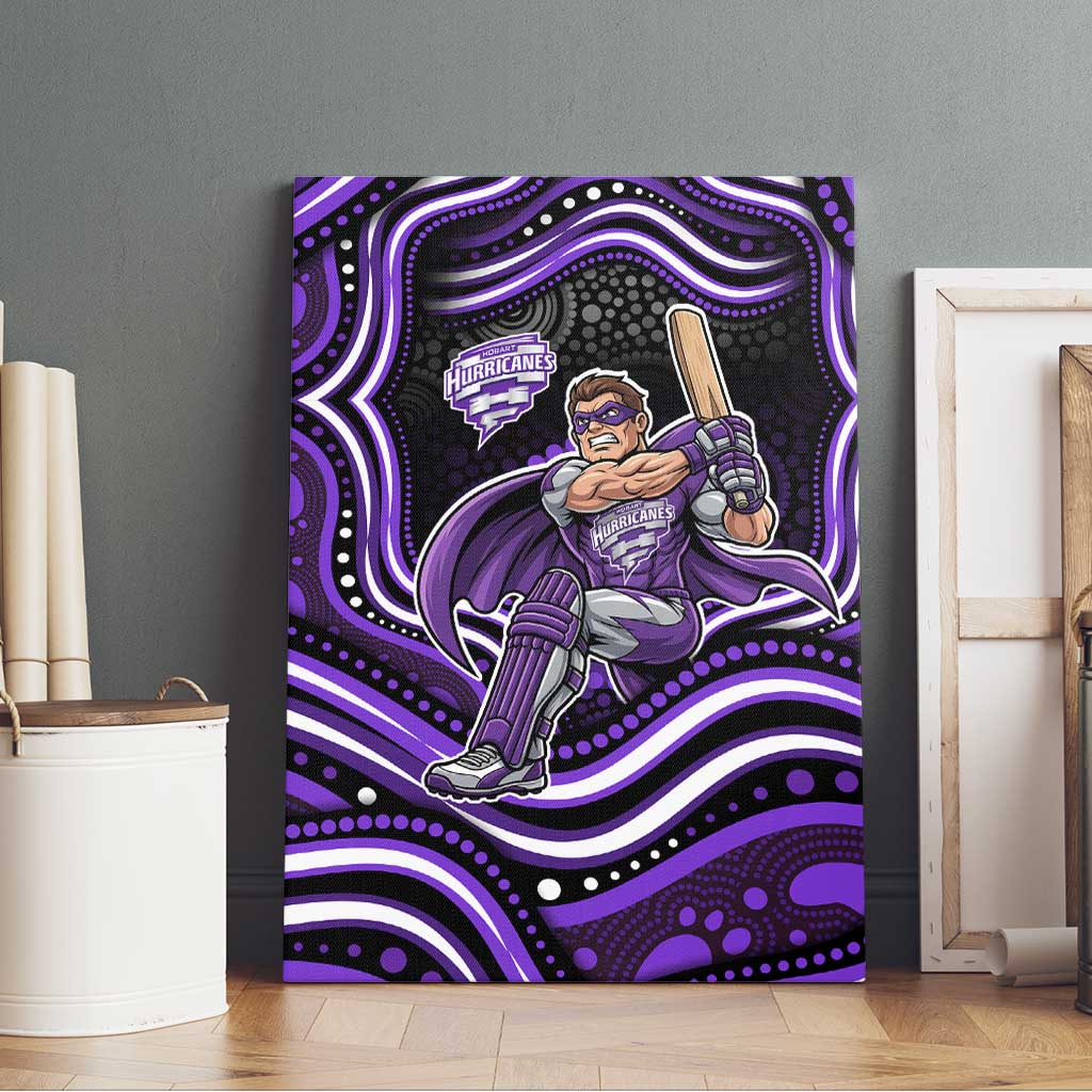 Hobart Hurricanes Cricket Canvas Wall Art Australian Cricket Mascot - Modern Indigenous Style