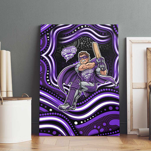 Hobart Hurricanes Cricket Canvas Wall Art Australian Cricket Mascot - Modern Indigenous Style
