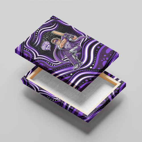 Hobart Hurricanes Cricket Canvas Wall Art Australian Cricket Mascot - Modern Indigenous Style