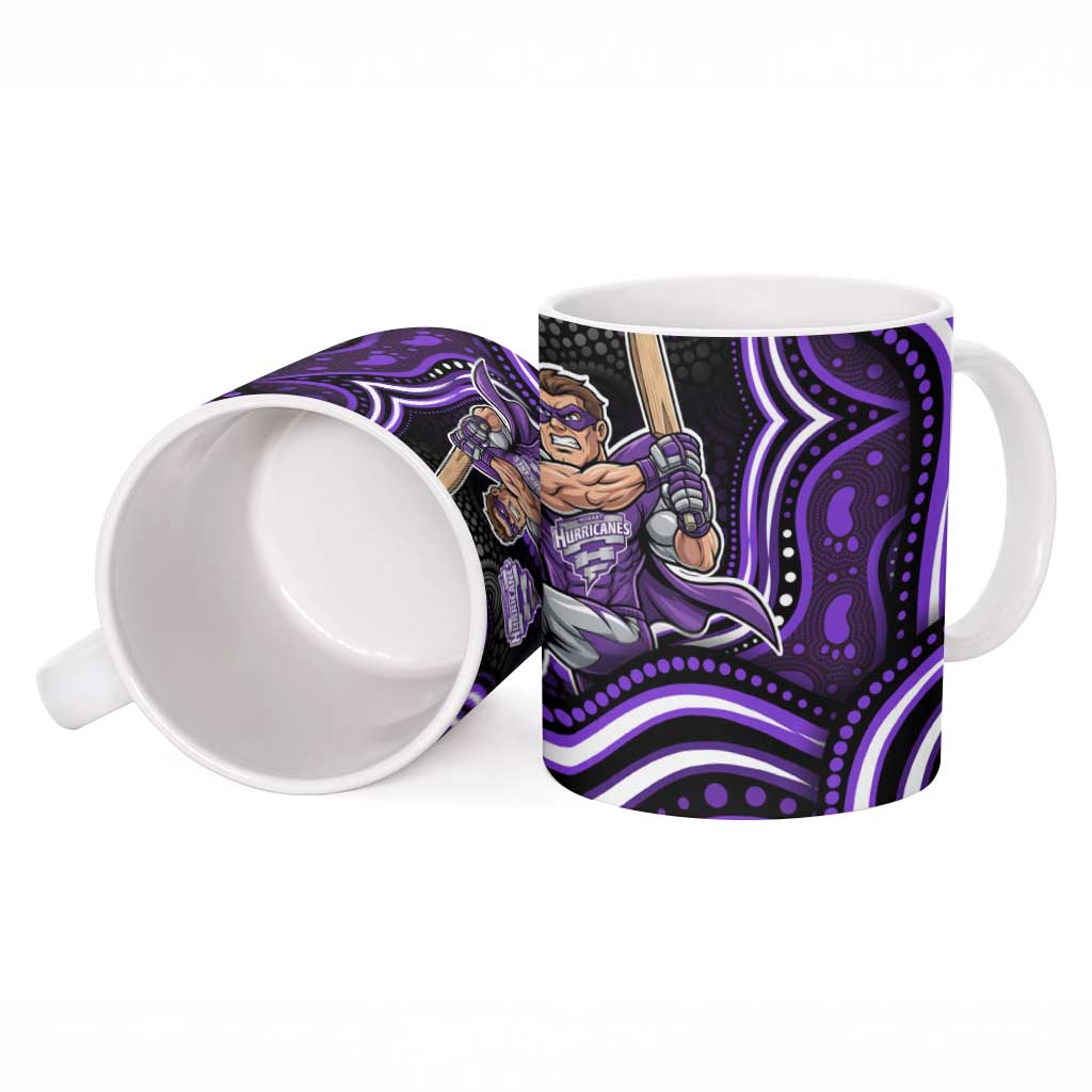 Hobart Hurricanes Cricket Ceramic Mug Australian Cricket Mascot - Modern Indigenous Style