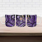 Hobart Hurricanes Cricket Ceramic Mug Australian Cricket Mascot - Modern Indigenous Style