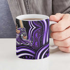 Hobart Hurricanes Cricket Ceramic Mug Australian Cricket Mascot - Modern Indigenous Style
