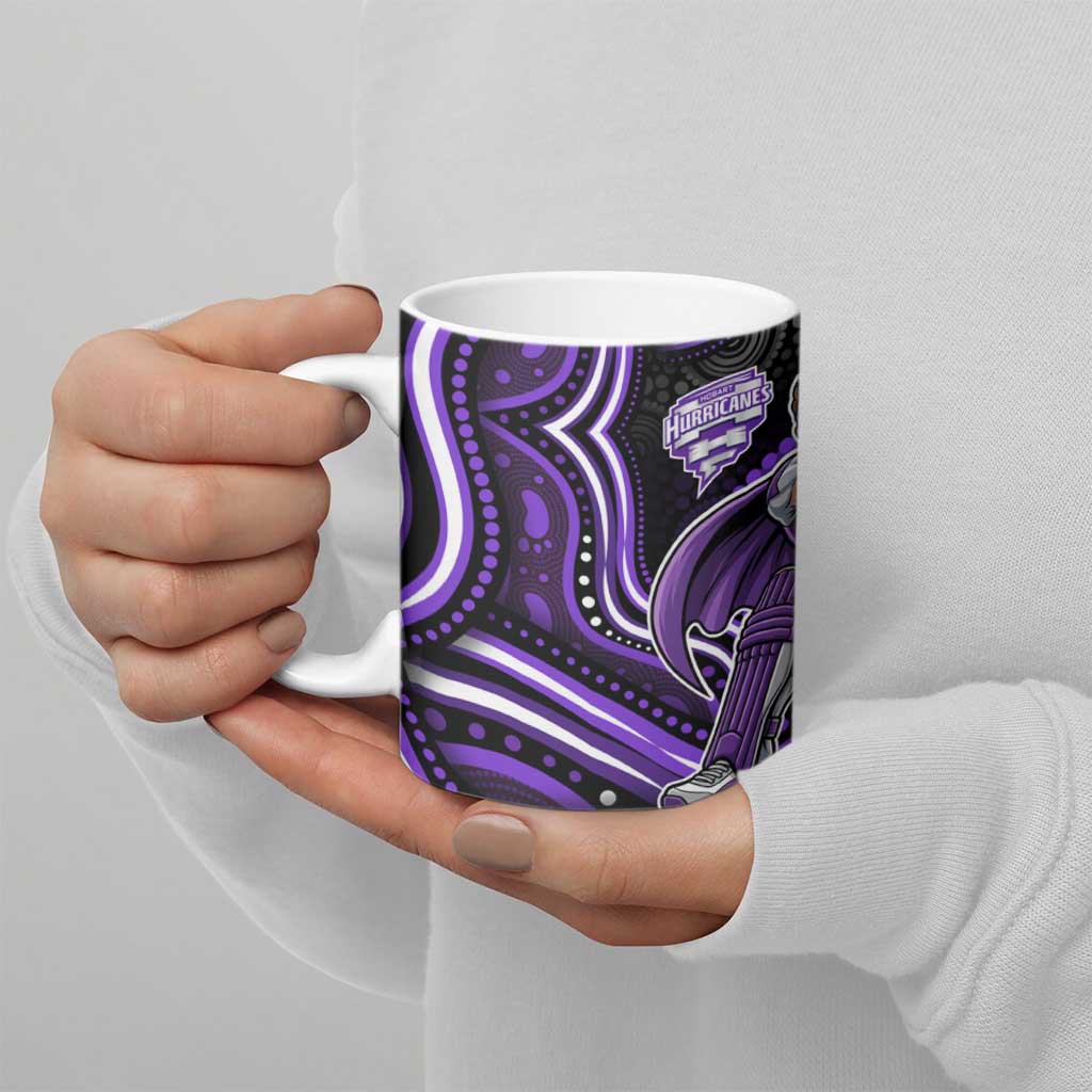 Hobart Hurricanes Cricket Ceramic Mug Australian Cricket Mascot - Modern Indigenous Style