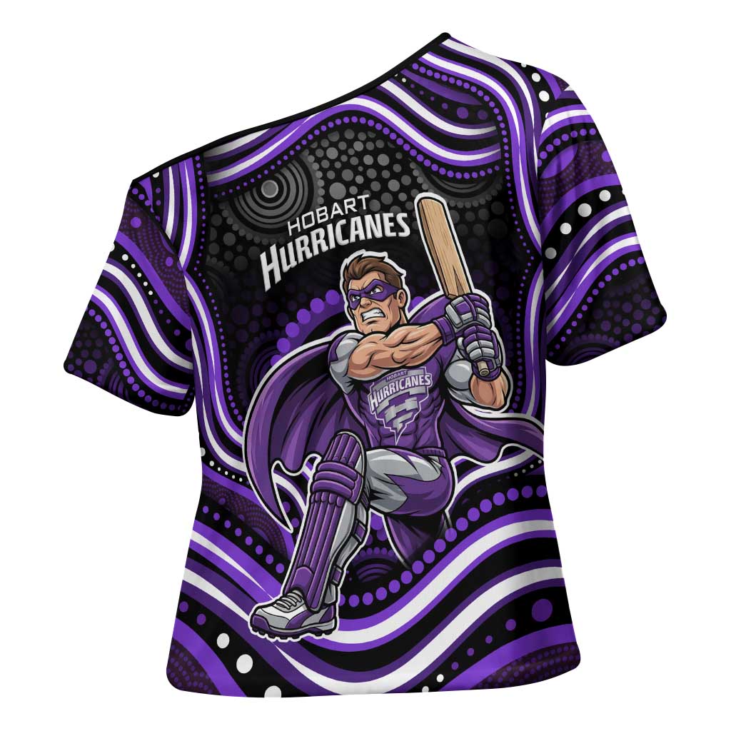 Hobart Hurricanes Cricket Cross Shoulder Shirt Australian Cricket Mascot - Modern Indigenous Style