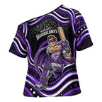 Hobart Hurricanes Cricket Cross Shoulder Shirt Australian Cricket Mascot - Modern Indigenous Style