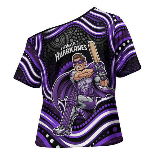 Hobart Hurricanes Cricket Cross Shoulder Shirt Australian Cricket Mascot - Modern Indigenous Style