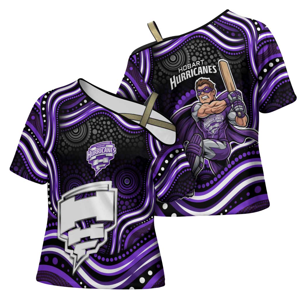 Hobart Hurricanes Cricket Cross Shoulder Shirt Australian Cricket Mascot - Modern Indigenous Style