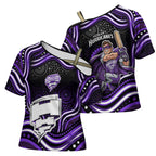 Hobart Hurricanes Cricket Cross Shoulder Shirt Australian Cricket Mascot - Modern Indigenous Style