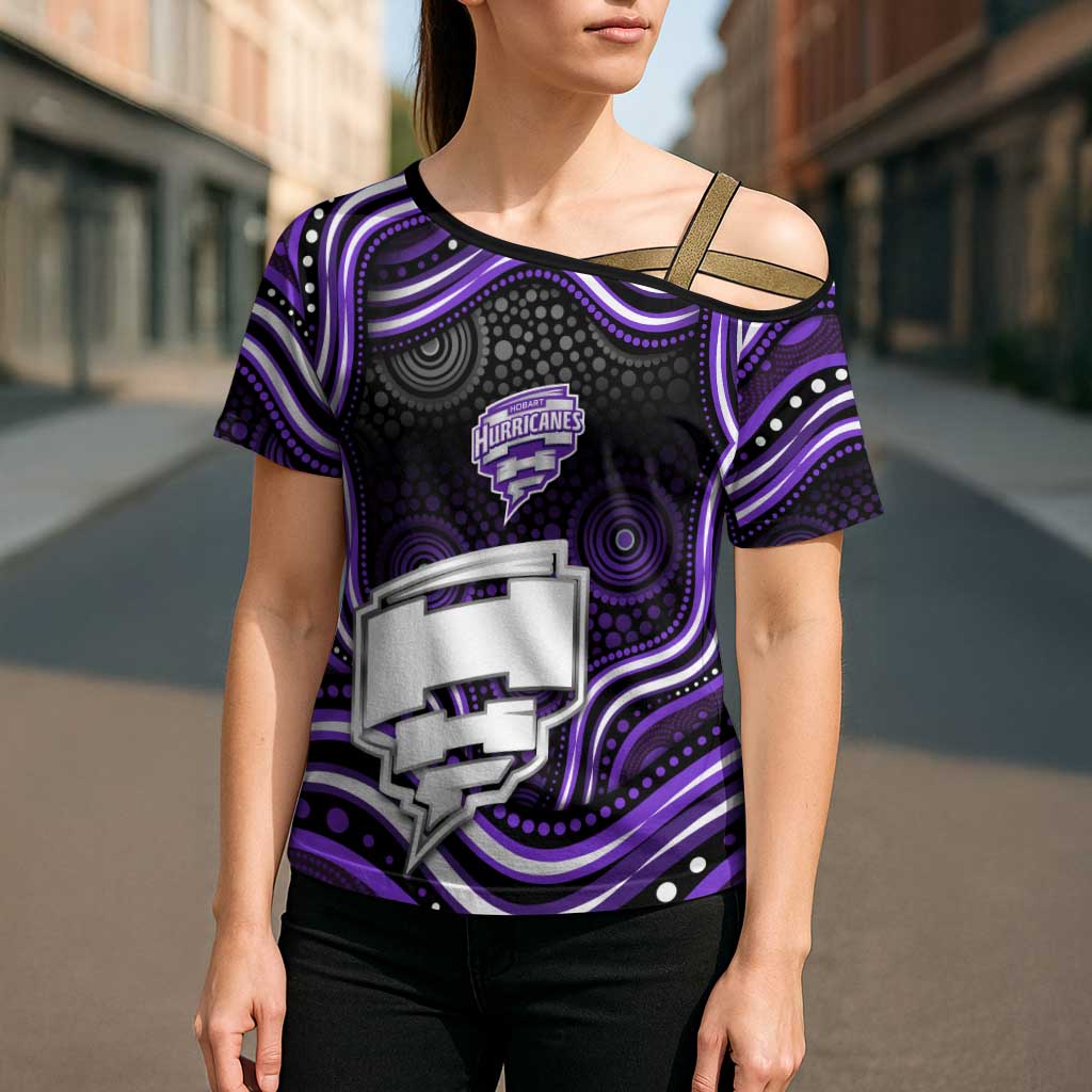 Hobart Hurricanes Cricket Cross Shoulder Shirt Australian Cricket Mascot - Modern Indigenous Style
