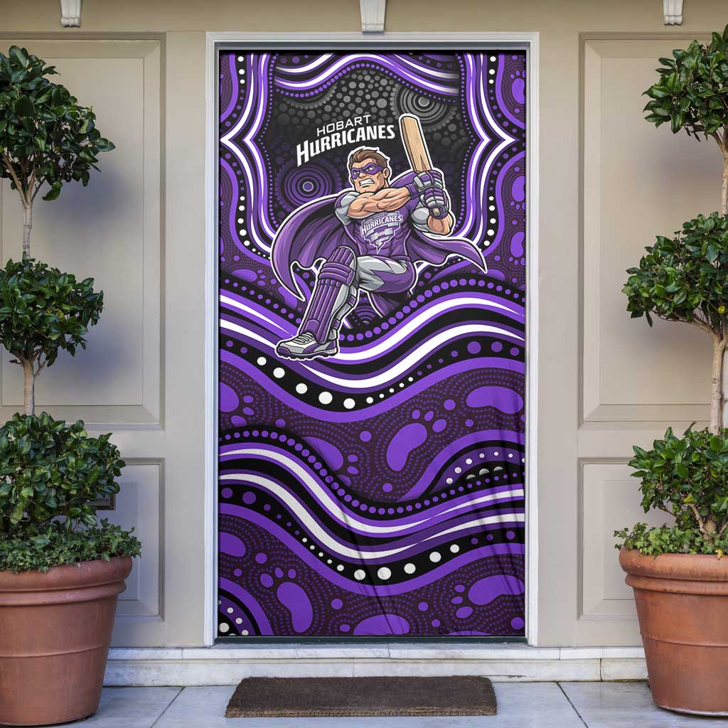 Hobart Hurricanes Cricket Door Cover Australian Cricket Mascot - Modern Indigenous Style