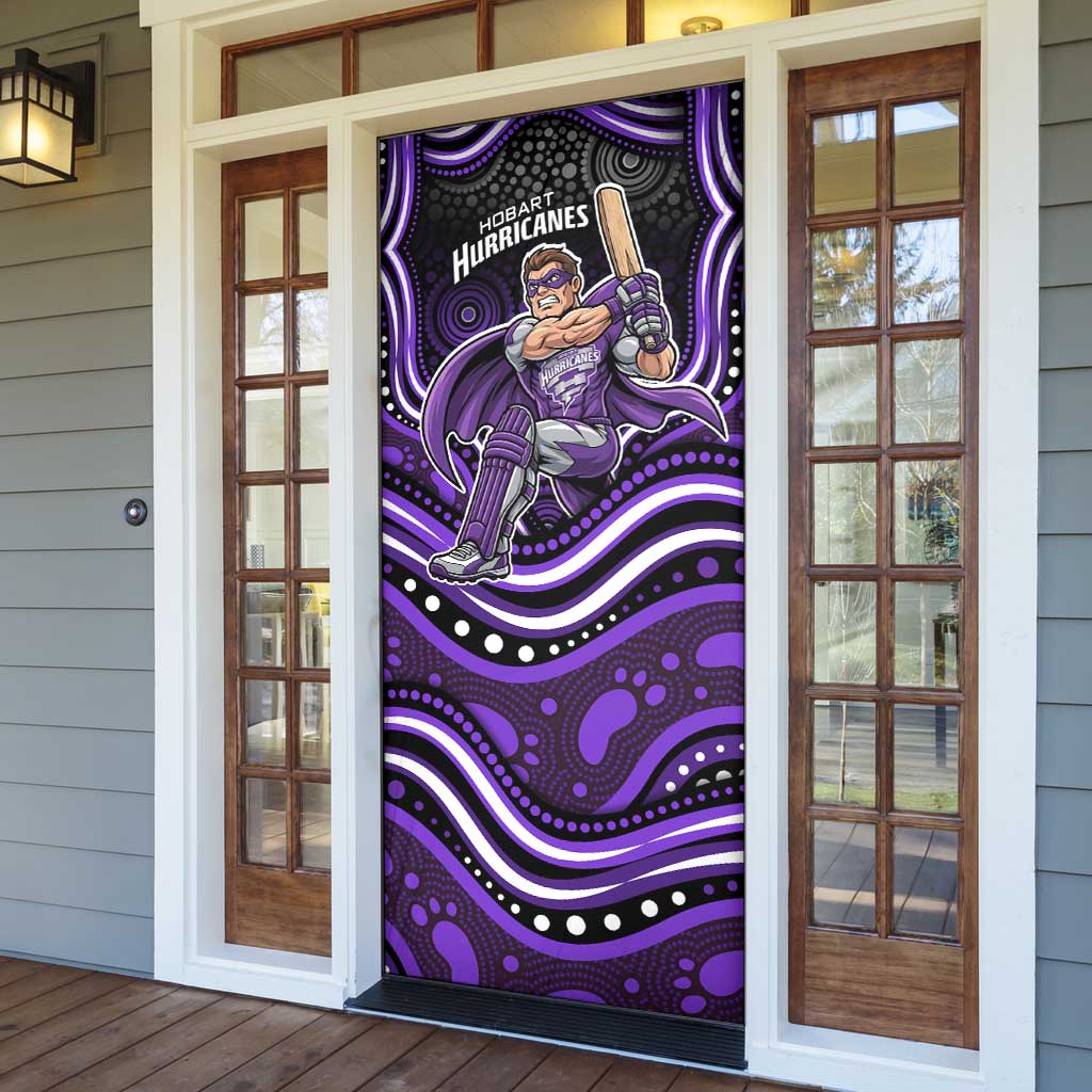 Hobart Hurricanes Cricket Door Cover Australian Cricket Mascot - Modern Indigenous Style