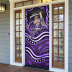 Hobart Hurricanes Cricket Door Cover Australian Cricket Mascot - Modern Indigenous Style