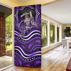 Hobart Hurricanes Cricket Door Cover Australian Cricket Mascot - Modern Indigenous Style