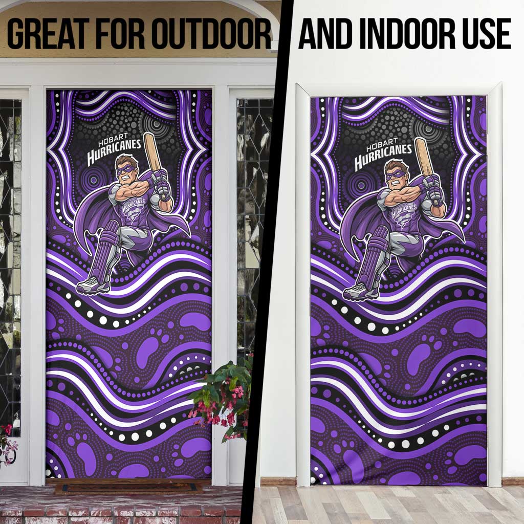 Hobart Hurricanes Cricket Door Cover Australian Cricket Mascot - Modern Indigenous Style