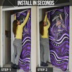 Hobart Hurricanes Cricket Door Cover Australian Cricket Mascot - Modern Indigenous Style