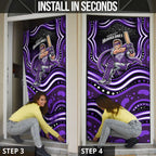 Hobart Hurricanes Cricket Door Cover Australian Cricket Mascot - Modern Indigenous Style