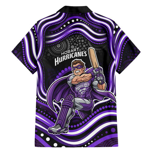 Hobart Hurricanes Cricket Family Matching Off Shoulder Maxi Dress and Hawaiian Shirt Australian Cricket Mascot - Modern Indigenous Style