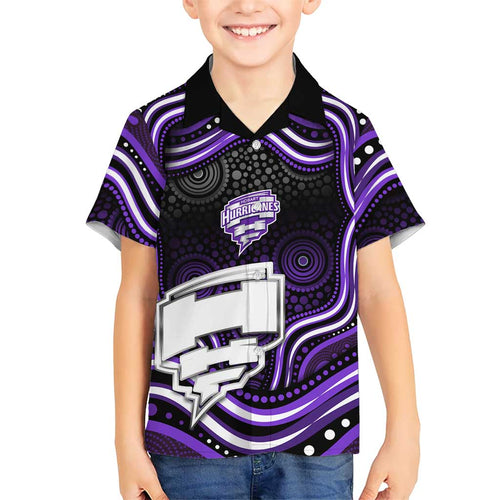 Hobart Hurricanes Cricket Family Matching Summer Maxi Dress and Hawaiian Shirt Australian Cricket Mascot - Modern Indigenous Style