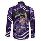 Hobart Hurricanes Cricket Family Matching Tank Maxi Dress and Hawaiian Shirt Australian Cricket Mascot - Modern Indigenous Style