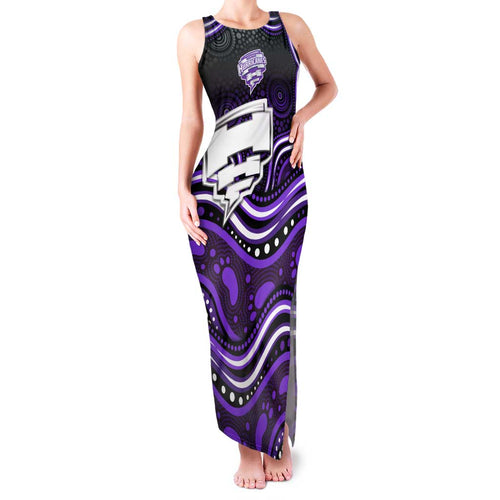 Hobart Hurricanes Cricket Family Matching Tank Maxi Dress and Hawaiian Shirt Australian Cricket Mascot - Modern Indigenous Style