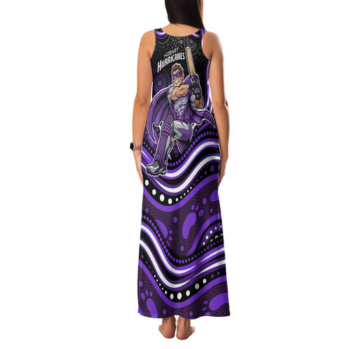 Hobart Hurricanes Cricket Family Matching Tank Maxi Dress and Hawaiian Shirt Australian Cricket Mascot - Modern Indigenous Style