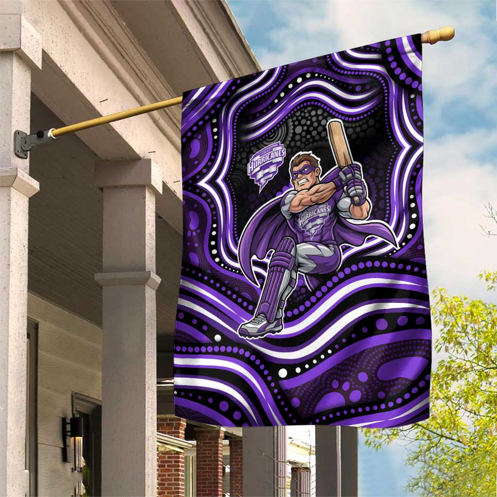 Hobart Hurricanes Cricket Garden Flag Australian Cricket Mascot - Modern Indigenous Style