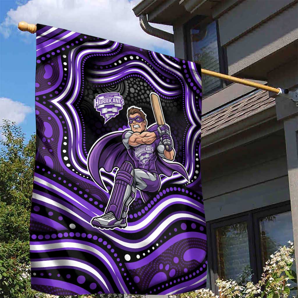 Hobart Hurricanes Cricket Garden Flag Australian Cricket Mascot - Modern Indigenous Style