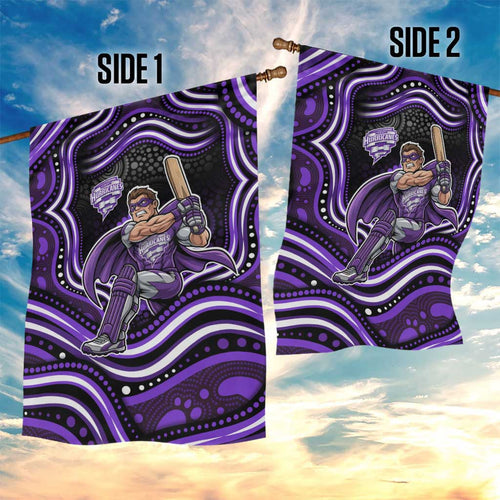 Hobart Hurricanes Cricket Garden Flag Australian Cricket Mascot - Modern Indigenous Style