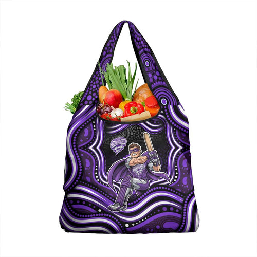 Hobart Hurricanes Cricket Grocery Bag Australian Cricket Mascot - Modern Indigenous Style