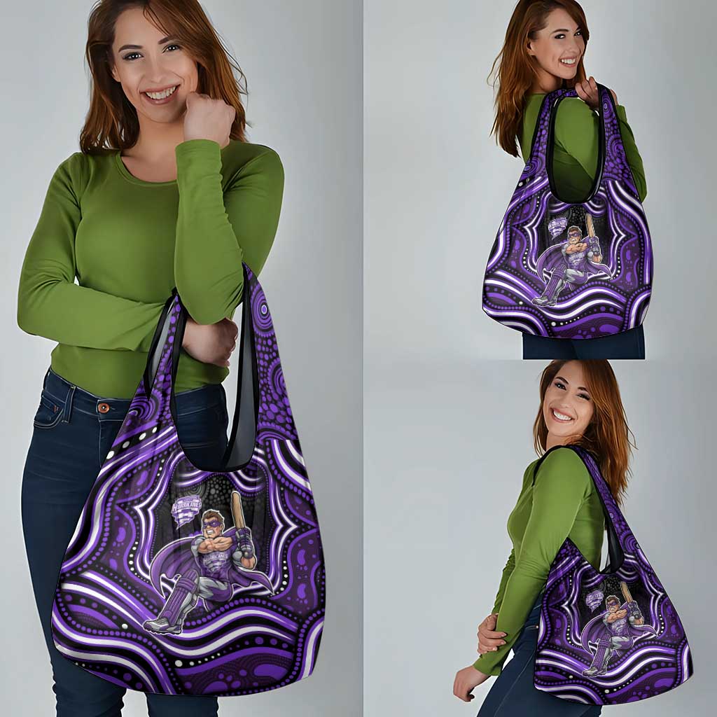 Hobart Hurricanes Cricket Grocery Bag Australian Cricket Mascot - Modern Indigenous Style