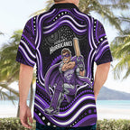 Hobart Hurricanes Cricket Hawaiian Shirt Australian Cricket Mascot - Modern Indigenous Style