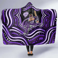 Hobart Hurricanes Cricket Hooded Blanket Australian Cricket Mascot - Modern Indigenous Style