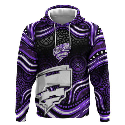 Hobart Hurricanes Cricket Hoodie Australian Cricket Mascot - Modern Indigenous Style