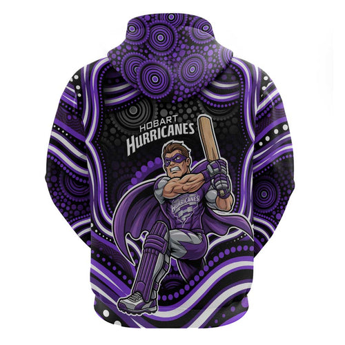 Hobart Hurricanes Cricket Hoodie Australian Cricket Mascot - Modern Indigenous Style