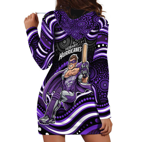 Hobart Hurricanes Cricket Hoodie Dress Australian Cricket Mascot - Modern Indigenous Style