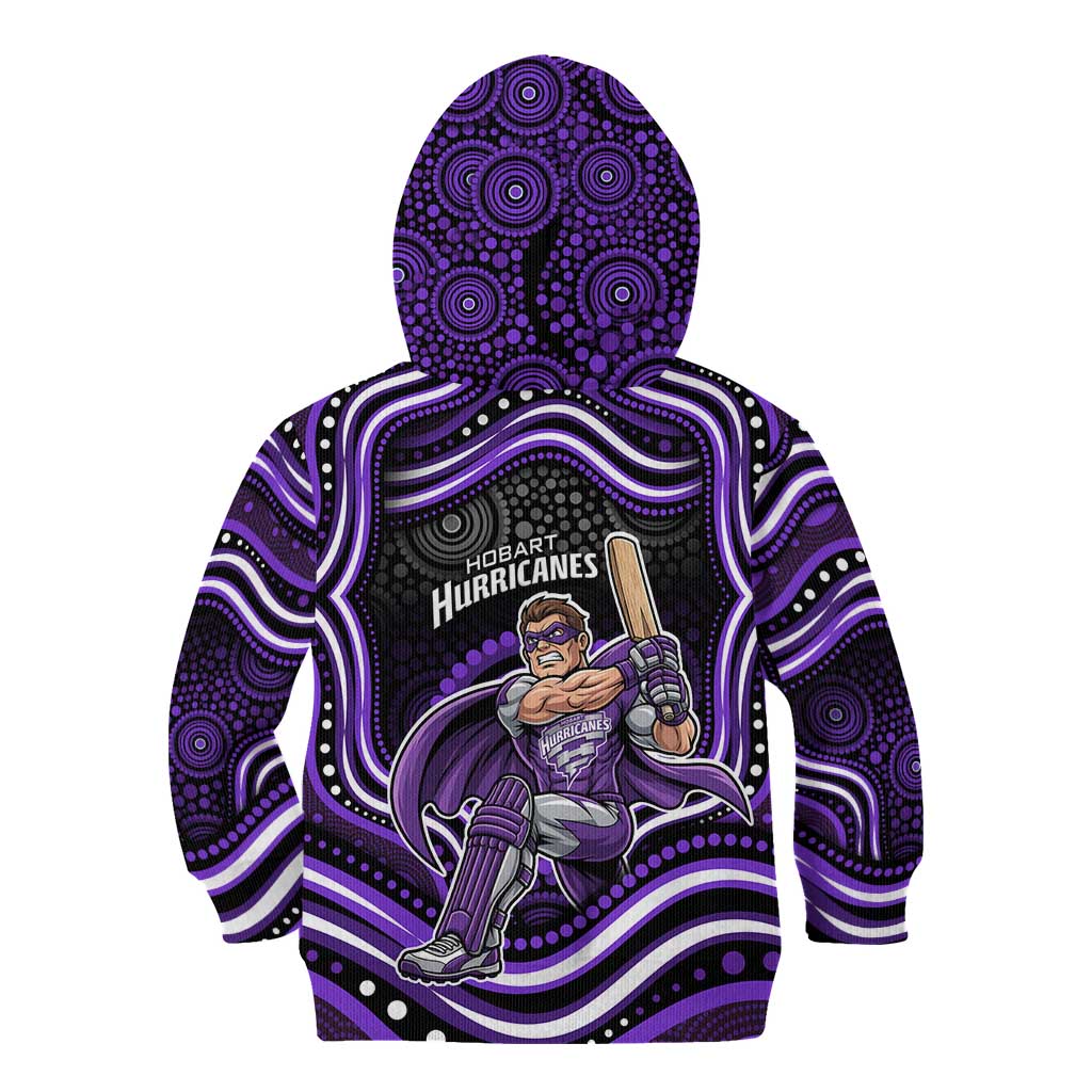 Hobart Hurricanes Cricket Kid Hoodie Australian Cricket Mascot - Modern Indigenous Style