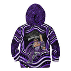 Hobart Hurricanes Cricket Kid Hoodie Australian Cricket Mascot - Modern Indigenous Style