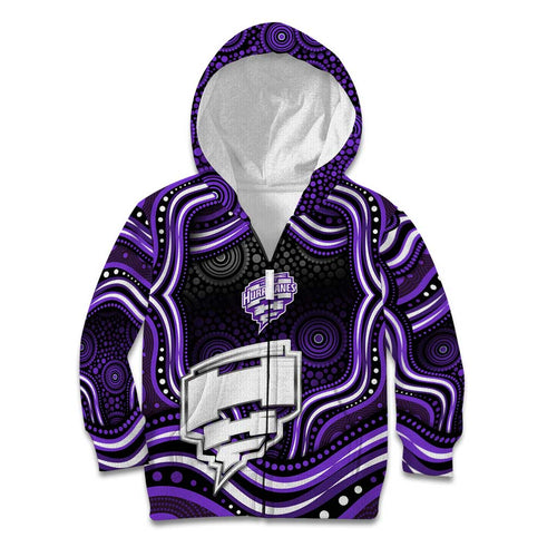 Hobart Hurricanes Cricket Kid Hoodie Australian Cricket Mascot - Modern Indigenous Style