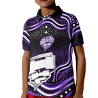 Hobart Hurricanes Cricket Kid Polo Shirt Australian Cricket Mascot - Modern Indigenous Style