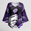 Hobart Hurricanes Cricket Kimono Sleeve Blouse Australian Cricket Mascot - Modern Indigenous Style