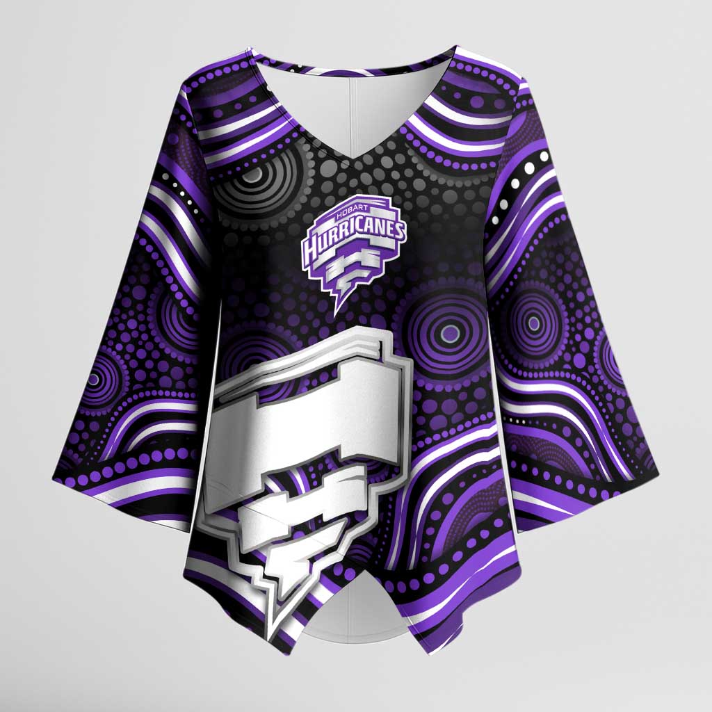 Hobart Hurricanes Cricket Kimono Sleeve Blouse Australian Cricket Mascot - Modern Indigenous Style