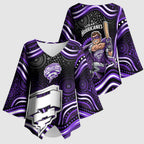 Hobart Hurricanes Cricket Kimono Sleeve Blouse Australian Cricket Mascot - Modern Indigenous Style