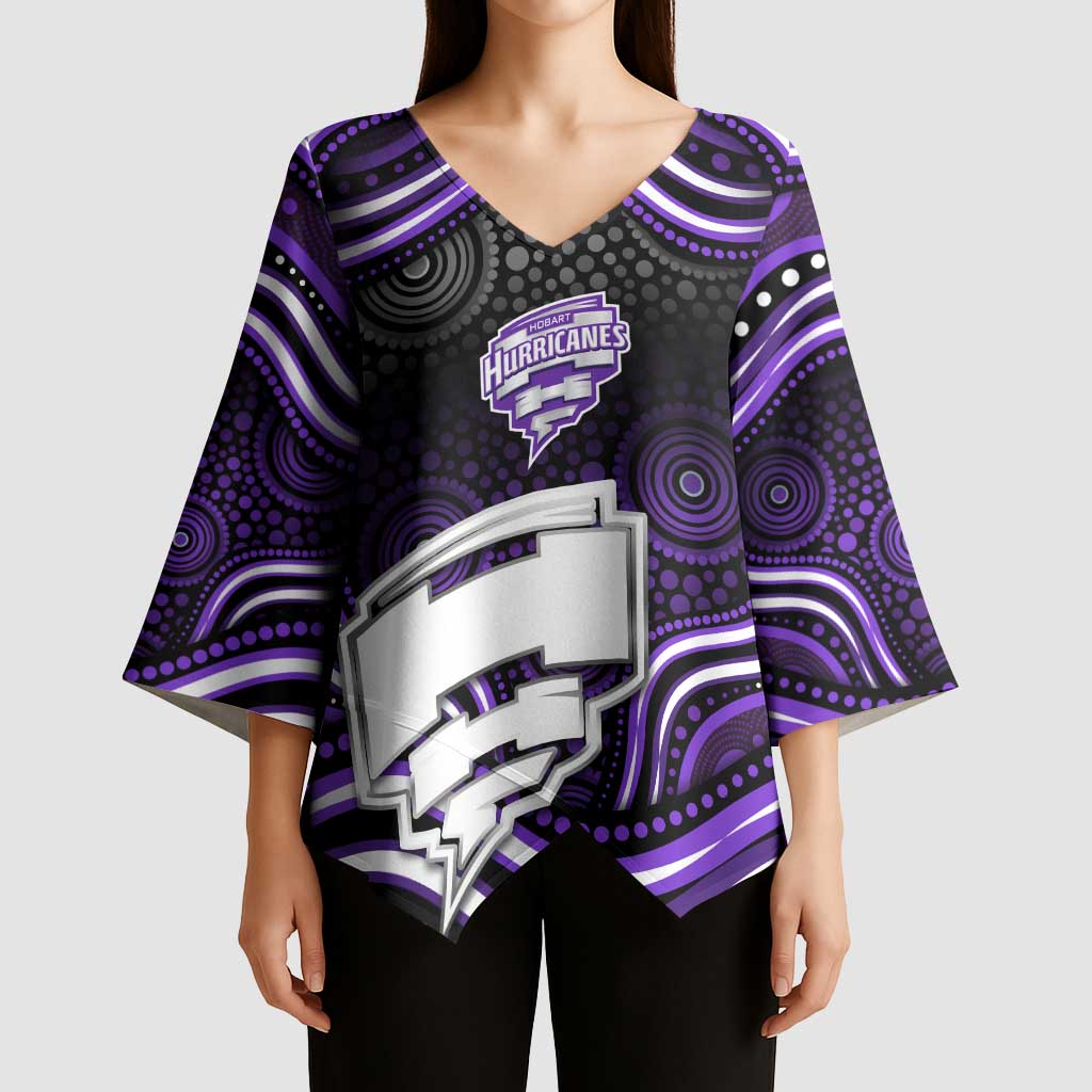 Hobart Hurricanes Cricket Kimono Sleeve Blouse Australian Cricket Mascot - Modern Indigenous Style