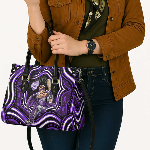 Hobart Hurricanes Cricket Leather Bag Australian Cricket Mascot - Modern Indigenous Style