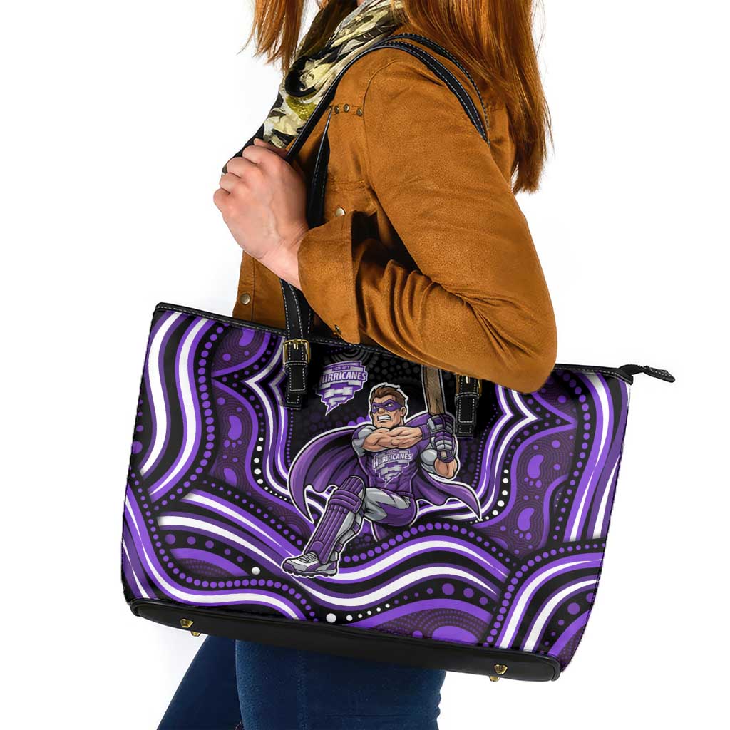 Hobart Hurricanes Cricket Leather Tote Bag Australian Cricket Mascot - Modern Indigenous Style