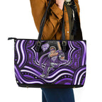 Hobart Hurricanes Cricket Leather Tote Bag Australian Cricket Mascot - Modern Indigenous Style